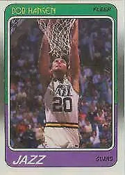 Vintage 1988-89 Fleer Bobby Hansen Rookie Utah Jazz Basketball Trading Card NM