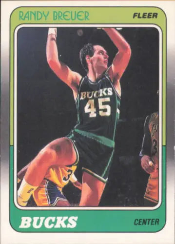 Randy Breuer 1988-89 Fleer Rookie Milwaukee Bucks NBA Basketball Card NM