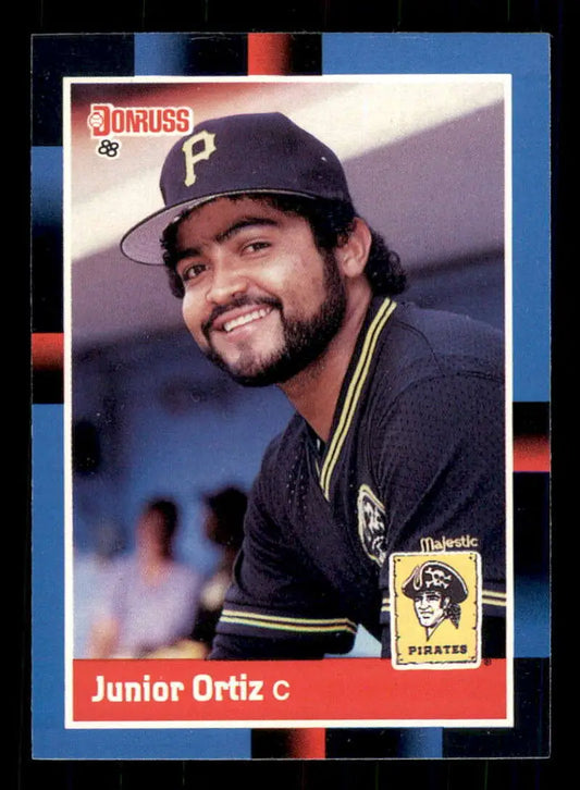 1988 Donruss #168 Junior Ortiz baseball card for Pittsburgh Pirates trading cards