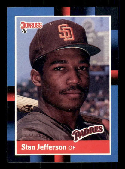 1988 Donruss #187 Stan Jefferson Baseball Card of San Diego Padres Outfielder