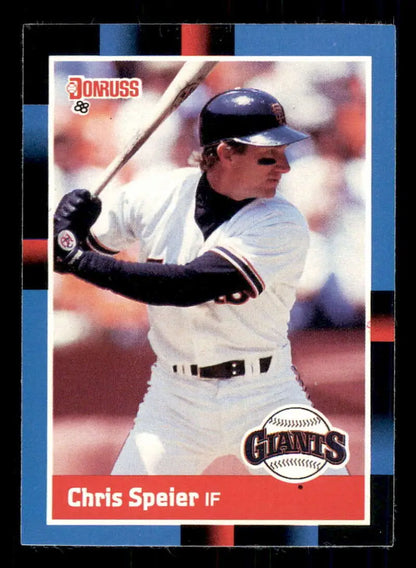 Chris Speier at bat in white uniform on 1988 Donruss #239 San Francisco Giants card