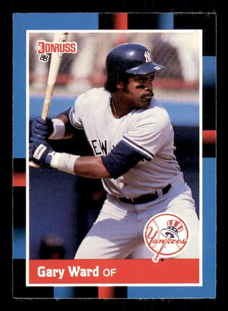 1988 Donruss #251 Gary Ward EX New York Yankees Baseball Card featuring outfielder at bat