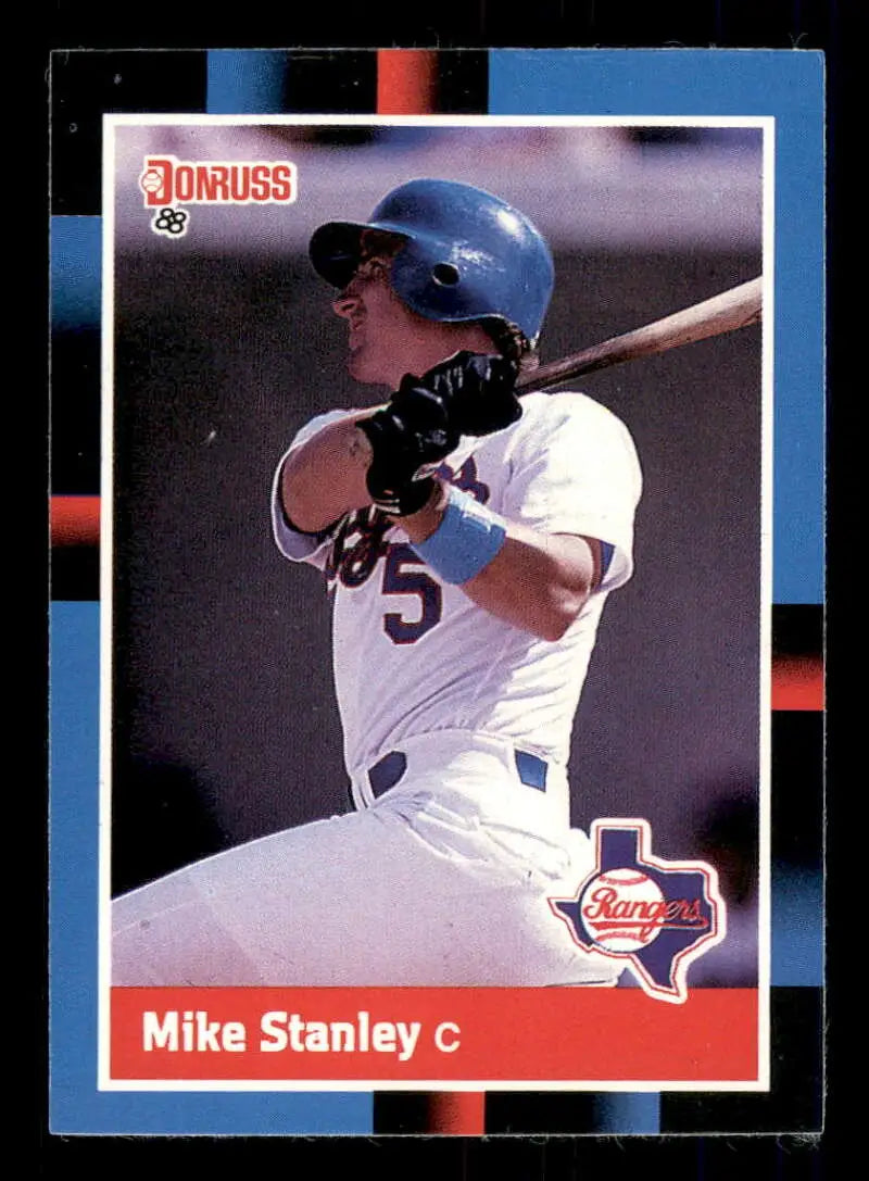 1988 Donruss #259 Mike Stanley baseball card featuring player in white uniform at bat