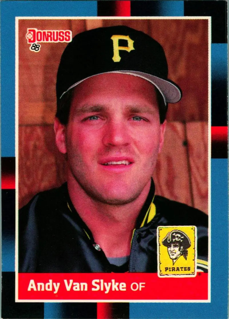 1988 Donruss Andy Van Slyke baseball card for Pirates fans and trading card collectors