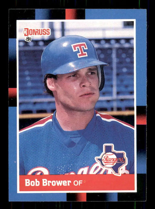 1988 Donruss #346 Bob Brower Texas Rangers Baseball Card in blue uniform and helmet