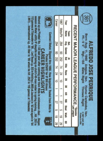 Blue performance record card with measurement markings for Pittsburgh Pirates baseball card