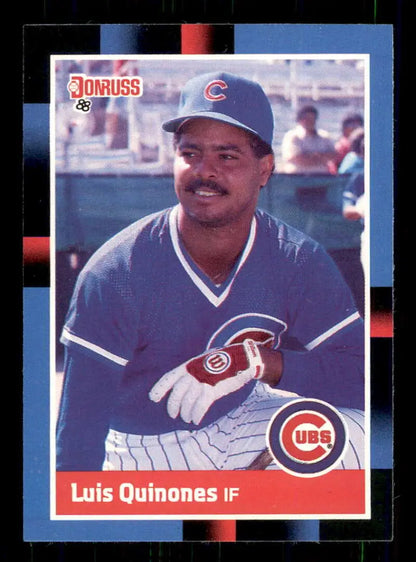 1988 Donruss #365 Luis Quinones Chicago Cubs Baseball Card in blue uniform