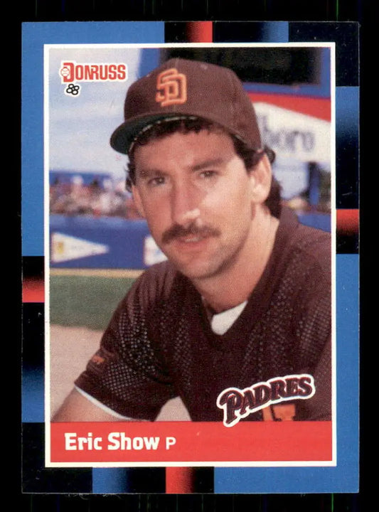 Baseball card of a San Diego Padres player in brown uniform and cap