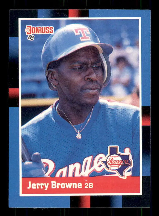 1988 Donruss Jerry Browne baseball card featuring Texas Rangers player in jersey