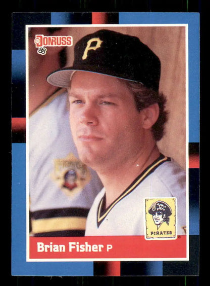 1988 Donruss Brian Fisher baseball card featuring Pittsburgh Pirates pitcher in cap