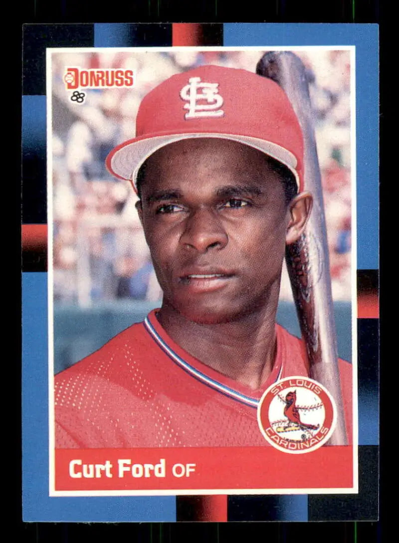 1988 Donruss #417 Curt Ford St. Louis Cardinals Baseball Card in red cap