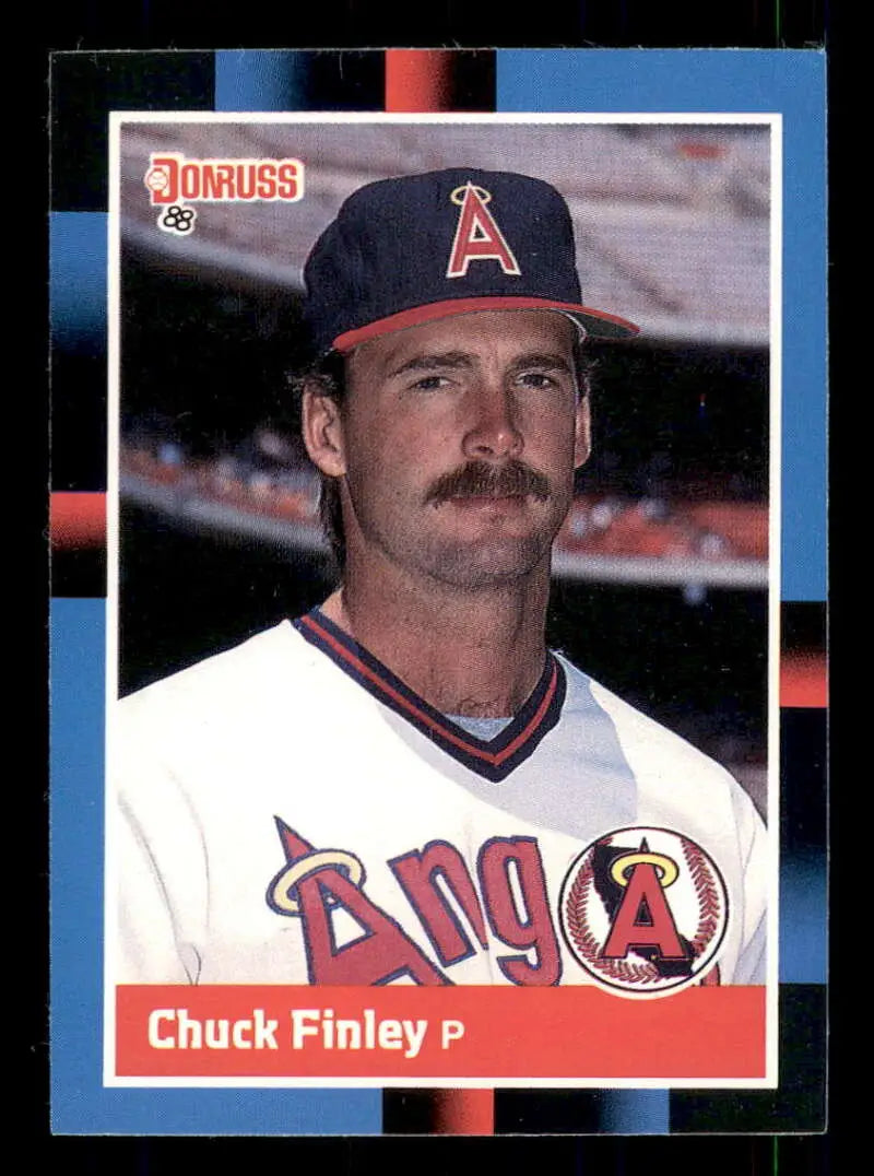 1988 Donruss Chuck Finley California Angels baseball card in white uniform and navy cap