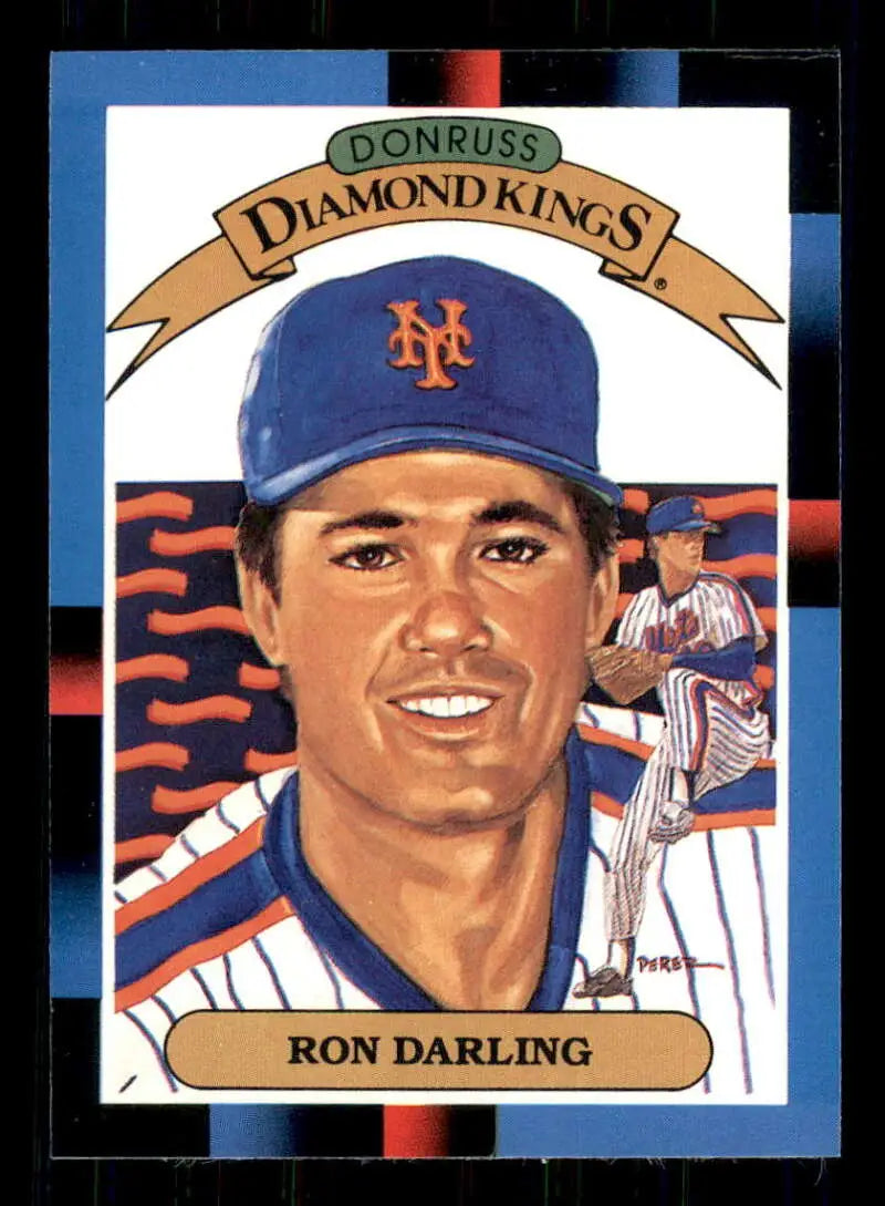 Donruss Diamond Kings baseball card of Ron Darling, New York Mets player in blue cap