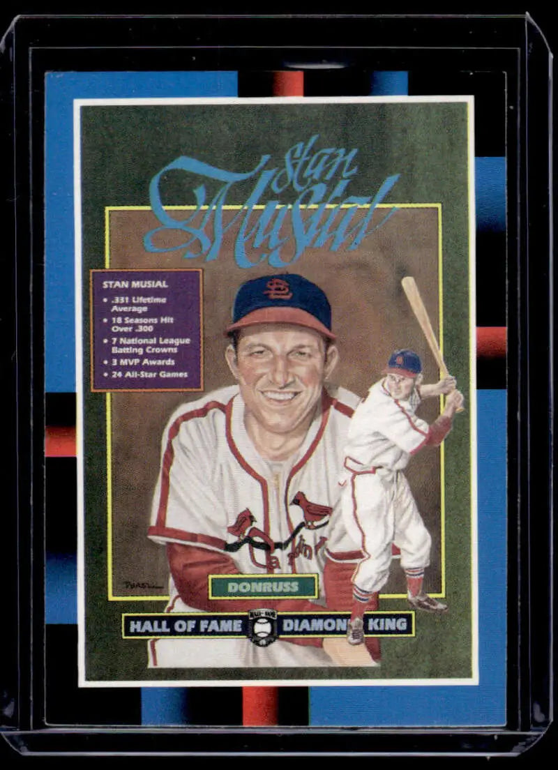 Stan Musial St. Louis Cardinals baseball card in white uniform with red trim