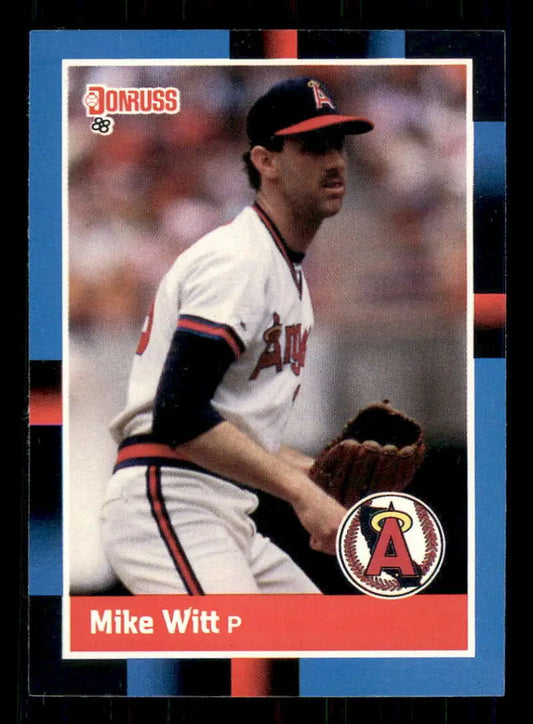 California Angels pitcher Mike Witt in white and red uniform on 1988 Donruss baseball card