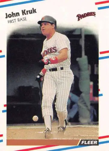 1988 Fleer #589 John Kruk NM-MT Padres original gloss card typically sells well