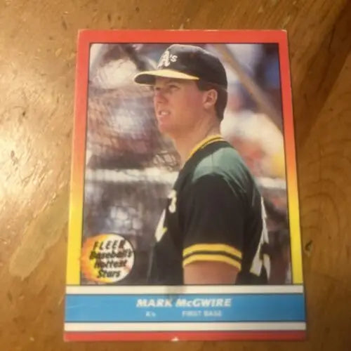 Mark McGwire baseball card from 1988 Fleer Hottest Stars Oakland Athletics collection