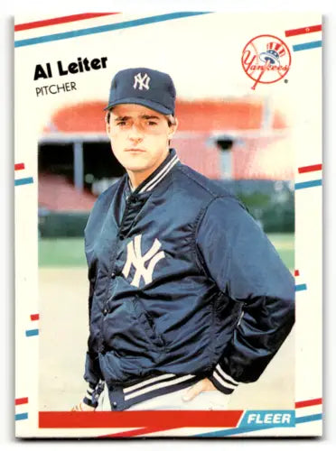 Al Leiter baseball card from 1988 Fleer Update, NM Near Mint RC Rookie for Yankees