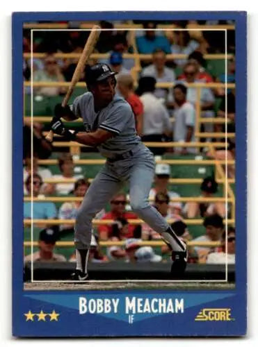 Bobby Meacham New York Yankees baseball card with original gloss from 1988 Score