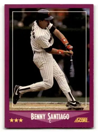 1988 Score #25 Benny Santiago San Diego Padres Baseball Card with original gloss finish