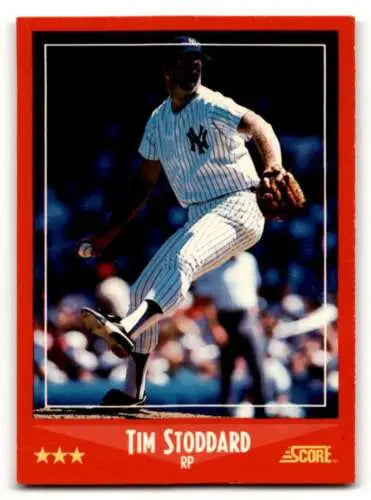 Tim Stoddard baseball card from the 1988 Score Yankees baseball cards collection