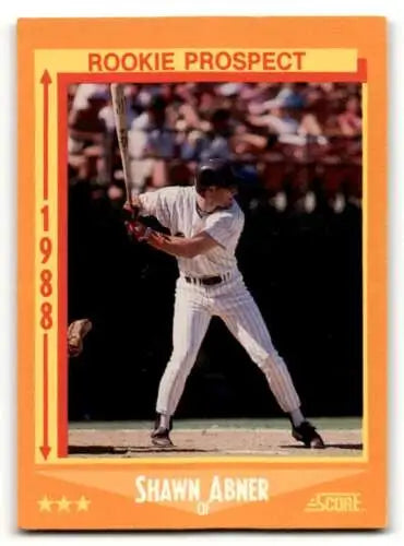 Shawn Abner baseball card from 1988 Score featuring original gloss, San Diego Padres