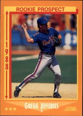 1988 Score #645 Gregg Jefferies Rookie New York Mets Baseball Card MLB NM-MT