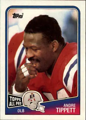 Andre Tippett football card from 1988 Topps featuring New England Patriots NFL star