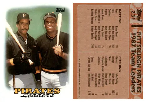 1987 Topps Pittsburgh Pirates card featuring Barry Bonds Bobby Bonilla original gloss