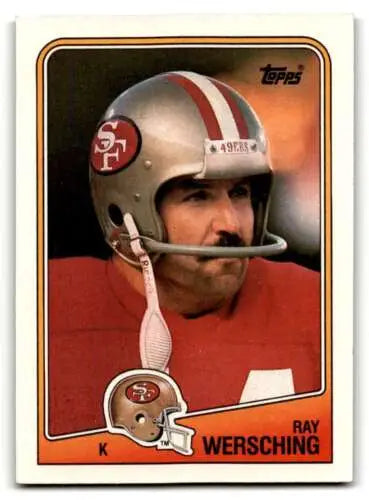 Ray Wersching San Francisco 49ers football card with original gloss from 1988 Topps