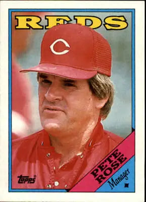 Vintage 1988 Topps Pete Rose Manager Cincinnati Reds Baseball Card in EX condition