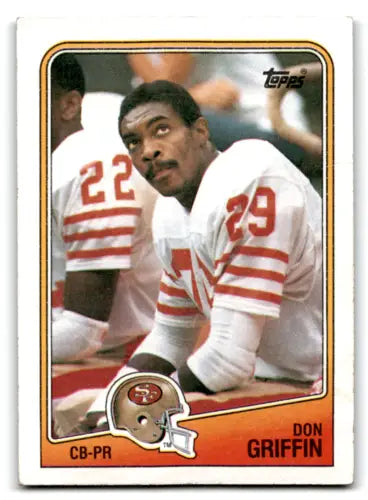 Don Griffin football card from 1988 Topps #50, original gloss, excellent 49ers condition