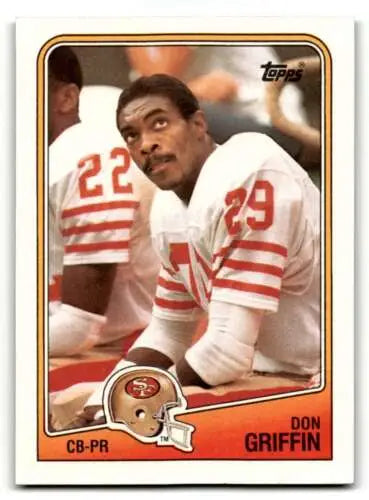 Original gloss 1988 Topps #50 Don Griffin San Francisco 49ers Football Card EX/NM