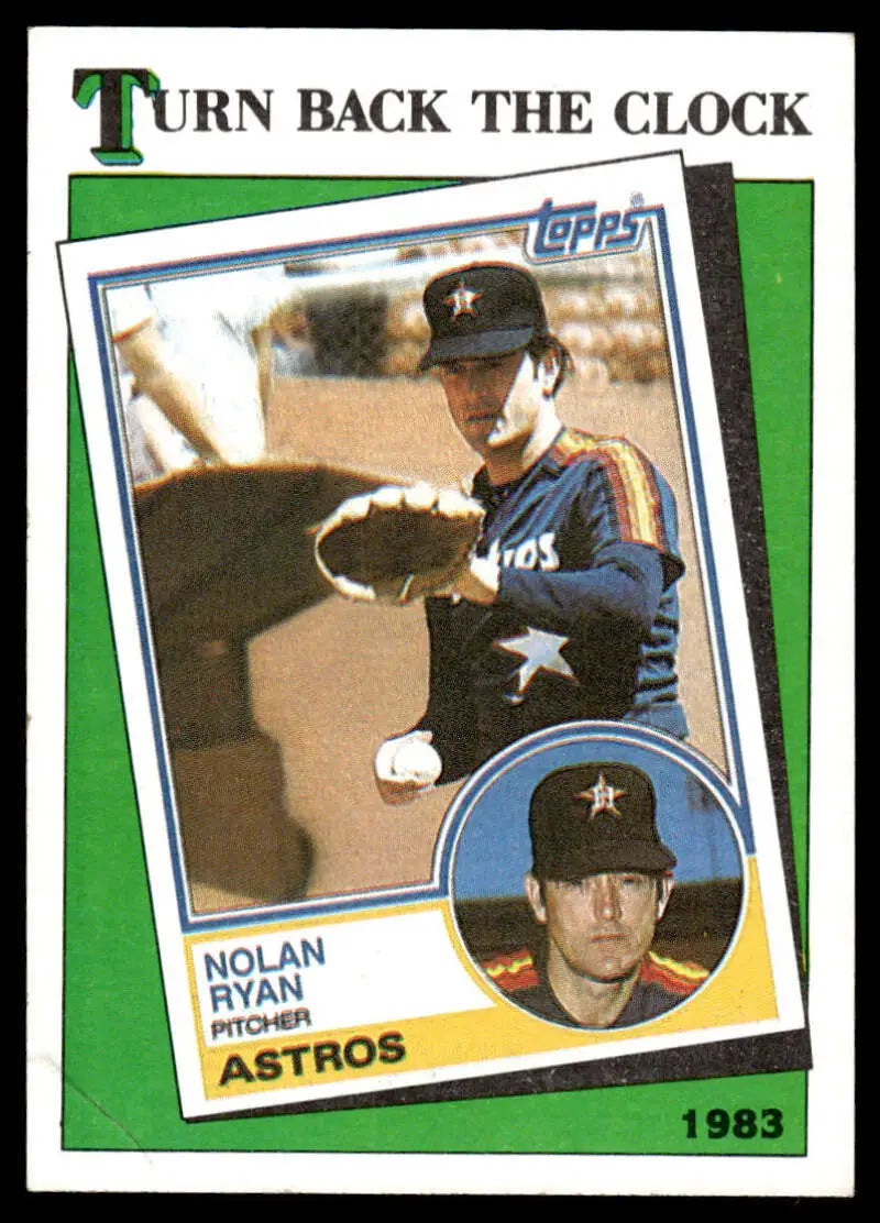 1988 Topps #661 Nolan Ryan Baseball Card featuring Houston Astros retro design