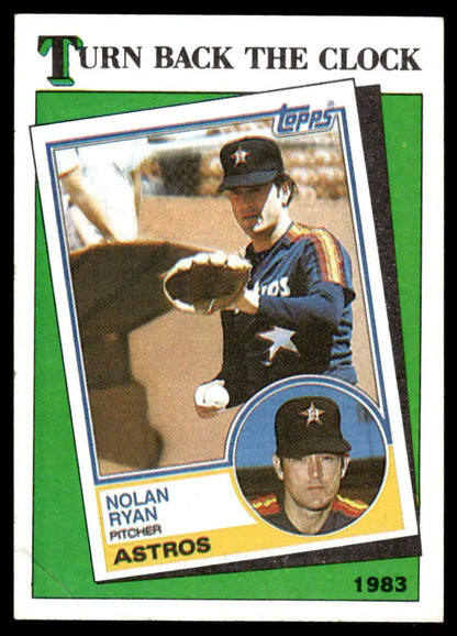 1988 Topps #661 Nolan Ryan Baseball Card featuring Houston Astros retro design