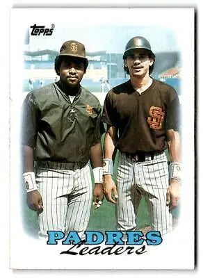 Baseball card showcasing Padres Leaders from the 1988 Topps trading cards collection