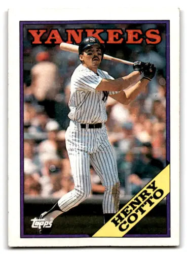 1988 Topps #766 Henry Cotto baseball card in mint condition, featuring original gloss for Yankees