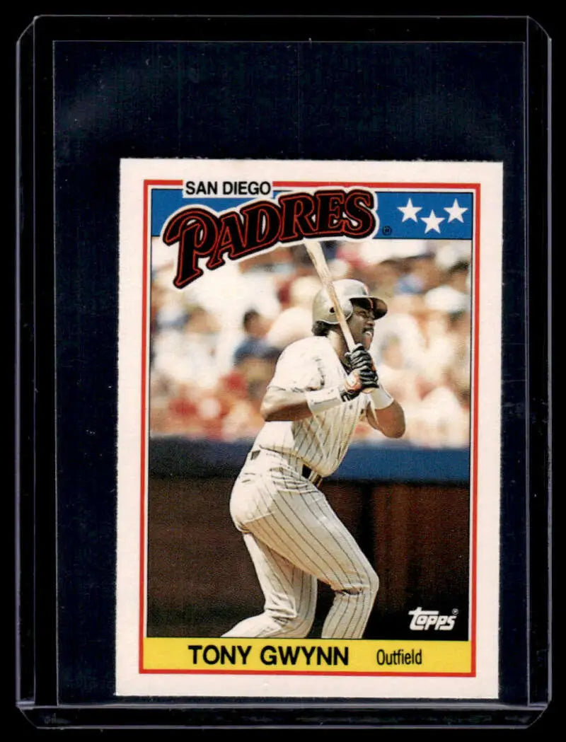 1988 Topps UK Minis #29 Tony Gwynn San Diego Padres in pinstripe uniform card