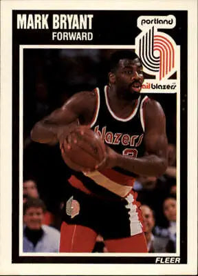 1989-90 Fleer Mark Bryant Rookie Card for Portland Trail Blazers NBA Basketball