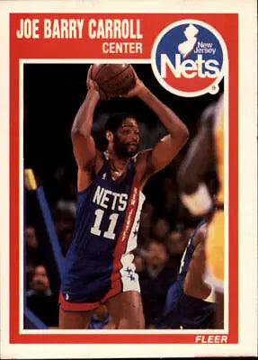 Joe Barry Carroll 1989-90 Fleer #95 New Jersey Nets NBA Basketball Card NM