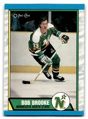 Hockey trading card featuring Bob Brooke of the Minnesota North Stars 1989-90 O-Pee-Chee