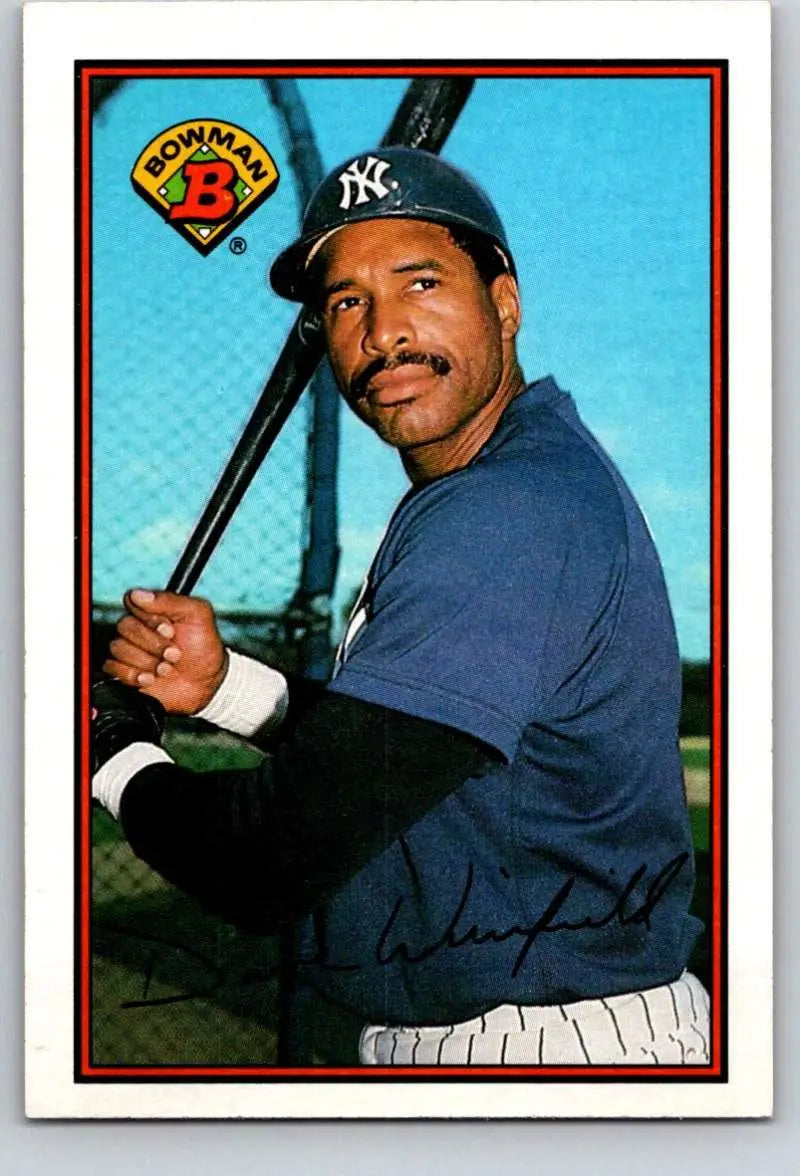 Baseball card of Dave Winfield in batting pose, showcasing New York Yankees pride