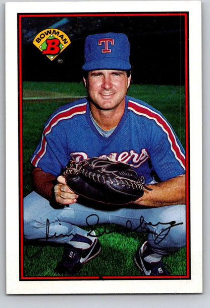 Jim Sundberg in Texas Rangers uniform holding catcher’s mitt on baseball card