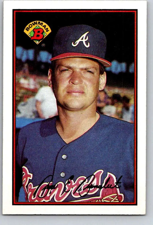 Atlanta Braves 1989 Bowman #271 Baseball Card featuring Bruce Benedict in navy uniform