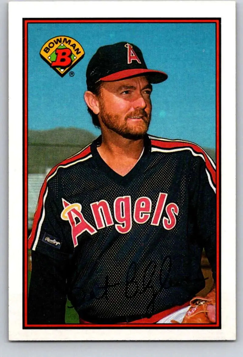 Bert Blyleven California Angels baseball card featuring 1980s style black jersey design