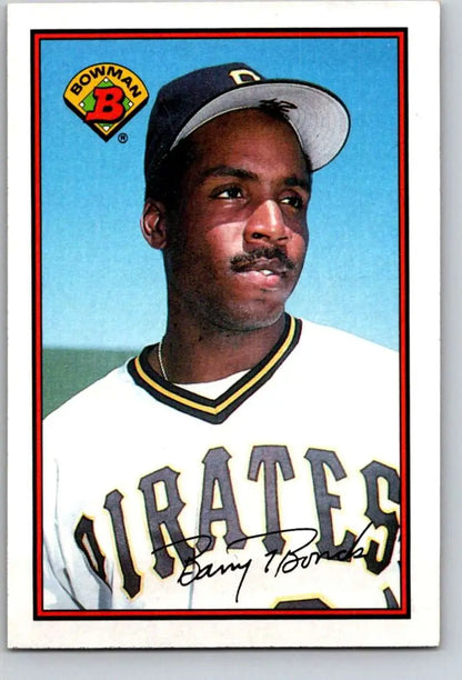 Barry Bonds baseball card in white home uniform for Pittsburgh Pirates 1989 Bowman #426