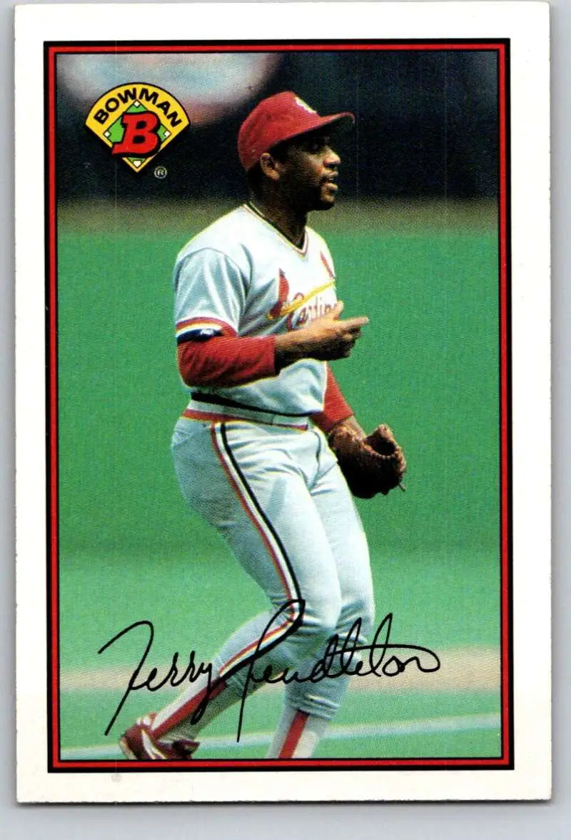 Terry Pendleton 1989 Bowman Baseball Card for Louis Cardinals in white and red uniform