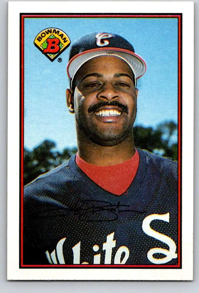 Smiling baseball player in White Sox cap featured on Chicago White Sox baseball card