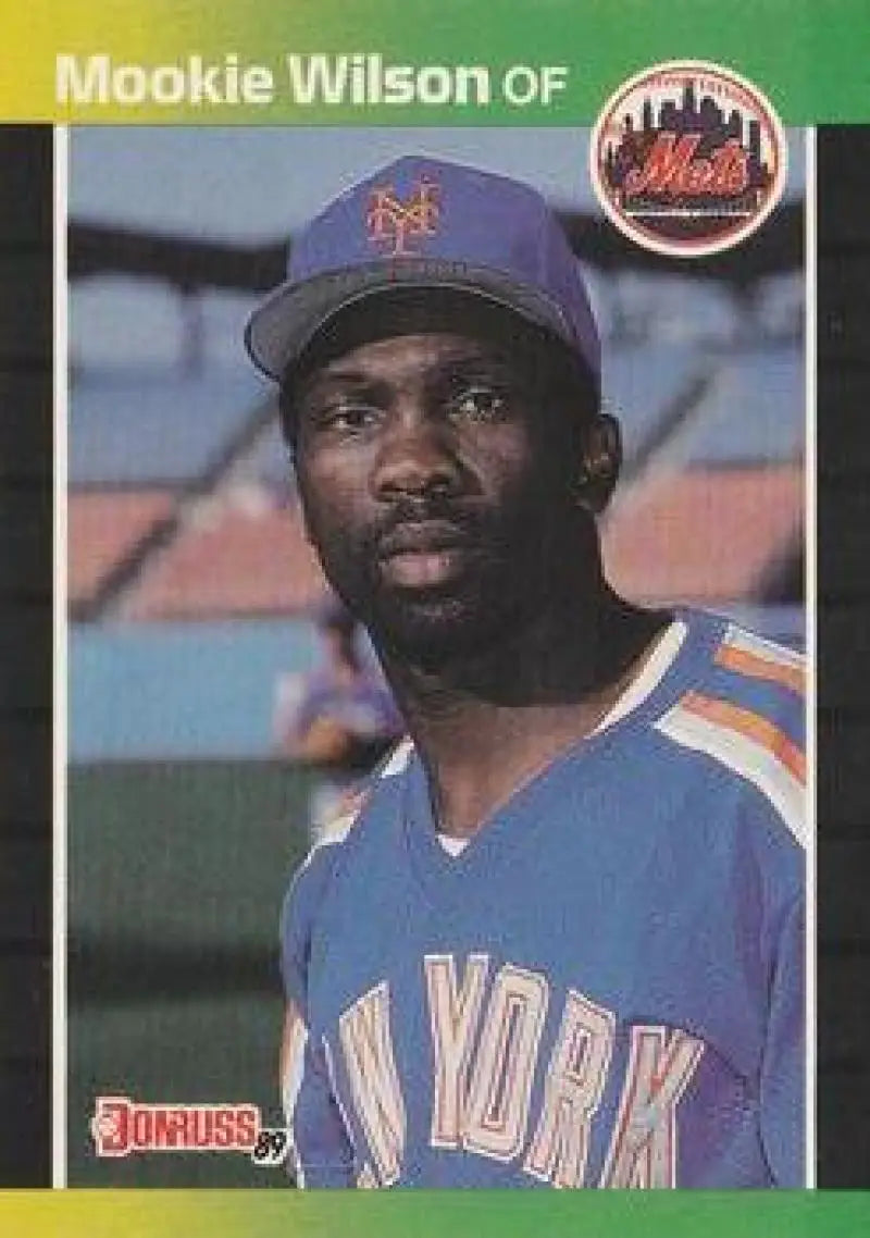 1989 Donruss Baseball Card of Mookie Wilson in New York Mets Uniform