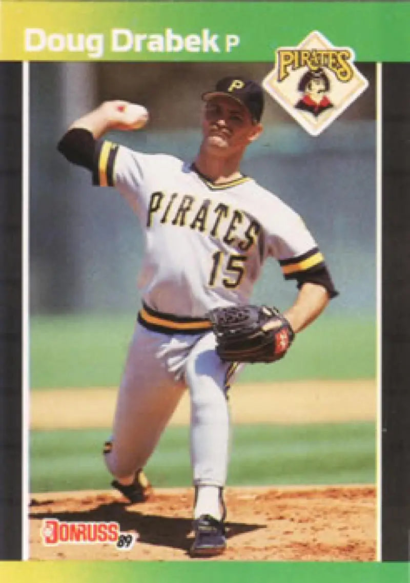 Doug Drabek throwing pitch on 1989 Donruss Pittsburgh Pirates Baseball Card